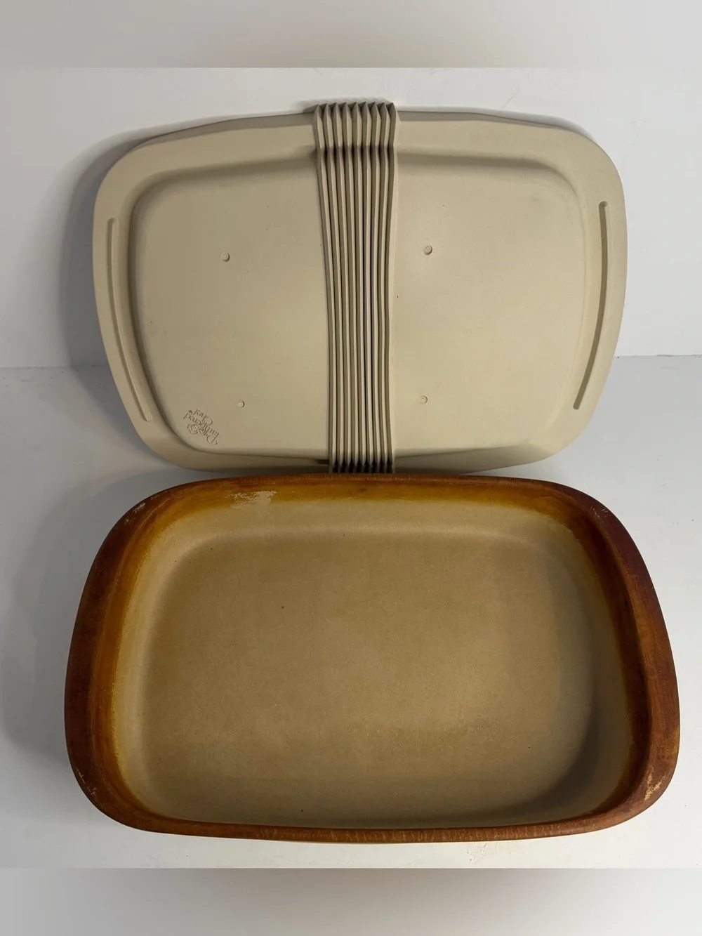 The Pampered Chef 9x13 Stoneware Baker with Lid Rectangular Baking Dish Vintage